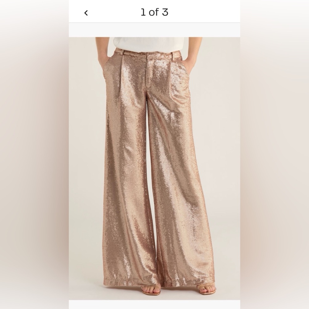 L’AGENCE 
Allanah Mid Rise Trouser in Beige Sequin
Sz 4 
original price 450.00